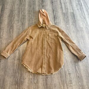 Gilded Intent Corduroy Tan Hooded Jacket